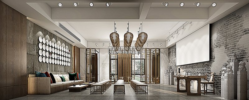 中式風(fēng)格教育機構(gòu)培訓(xùn)室裝修效果圖