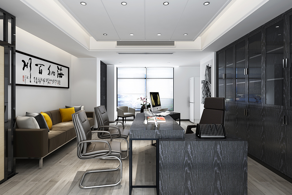 現(xiàn)代風老總辦公室裝修設計效果圖