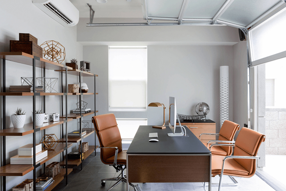 工業(yè)風老總辦公室裝修設計效果圖